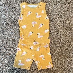 Carter's Yellow Flamingo Print Toddler Pajama Set